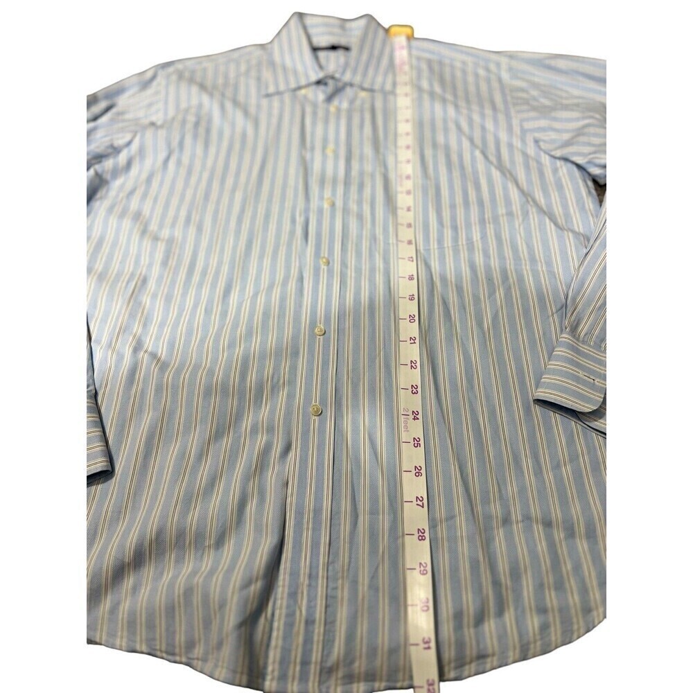 vintage 90s Tommy Hilfiger  Button Down Collard Blue Striped Polo SZ L  34/35 - Picture 3 of 6